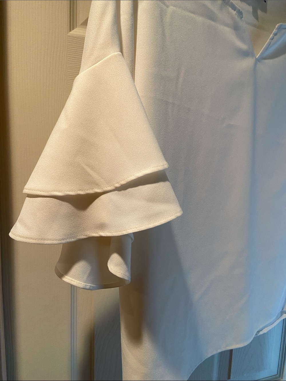 White Ruffle Sleeve Blouse - Picture 3 of 8